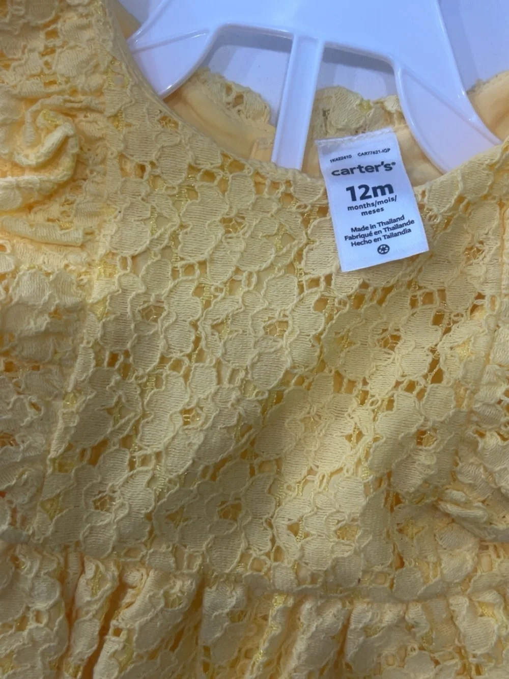 Carter's Yellow Lace Ruffle-Trim Dress